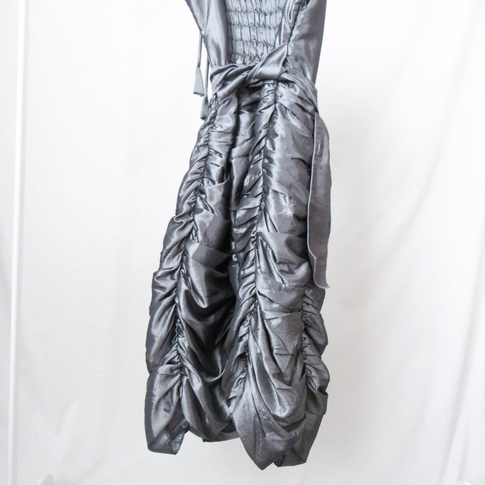 I. Design Original Vintage 90s Silver Ruched Dress Party dress! Size-S - Picture 7 of 14